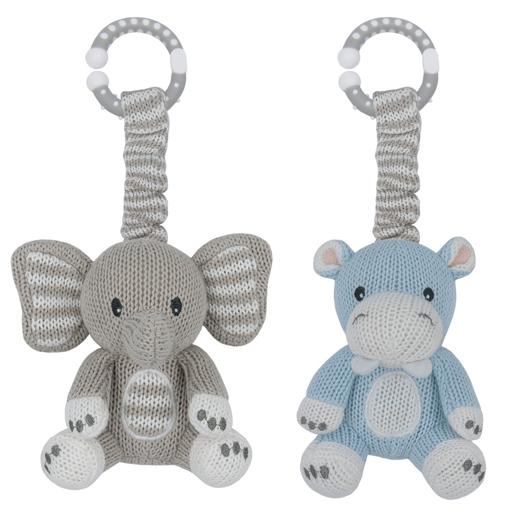 Buy 2pk Stroller Toys Elephant Hippo Living Textiles