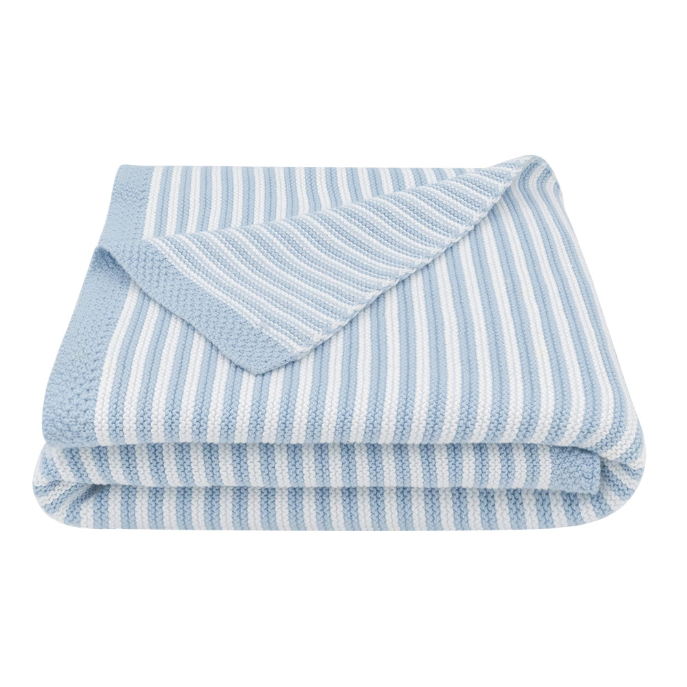 Blue striped blanket sale