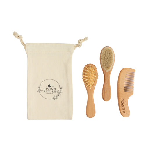 3pc Baby Wooden Brush & Comb Set