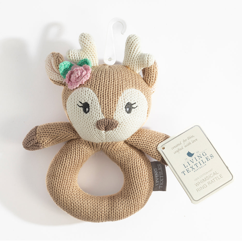 Ava the Fawn Knitted Rattle