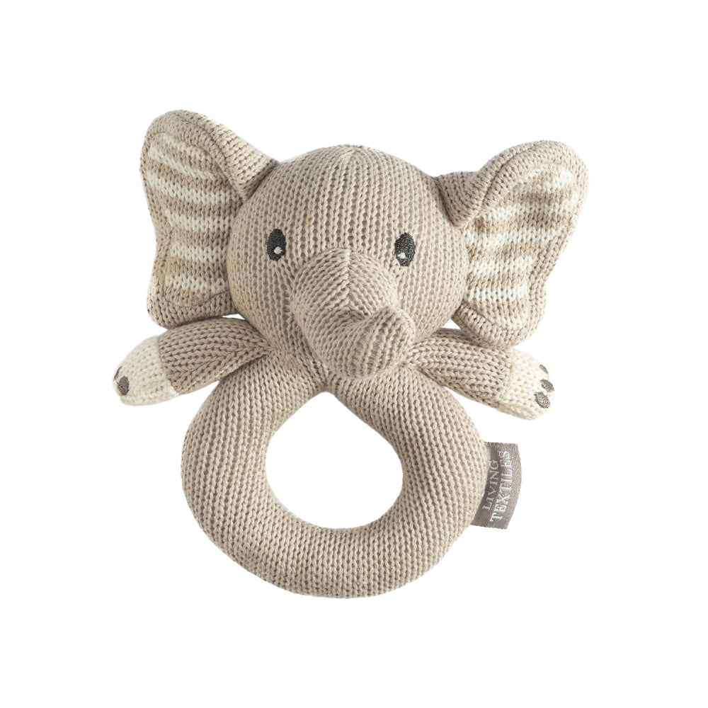 Mason the Elephant Knitted Rattle