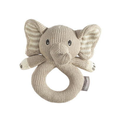 Mason the Elephant Knitted Rattle