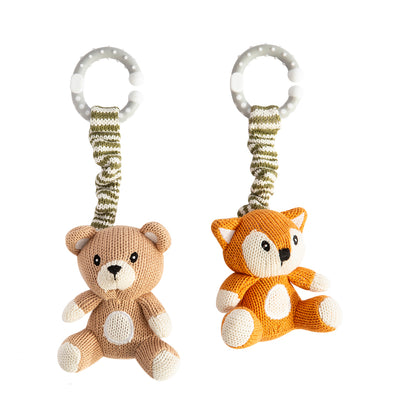 2pk Stroller Toy - Bear & Fox