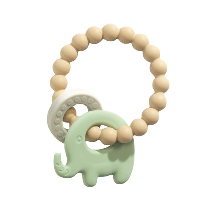 Silicone Elephant Teether- Light Sage