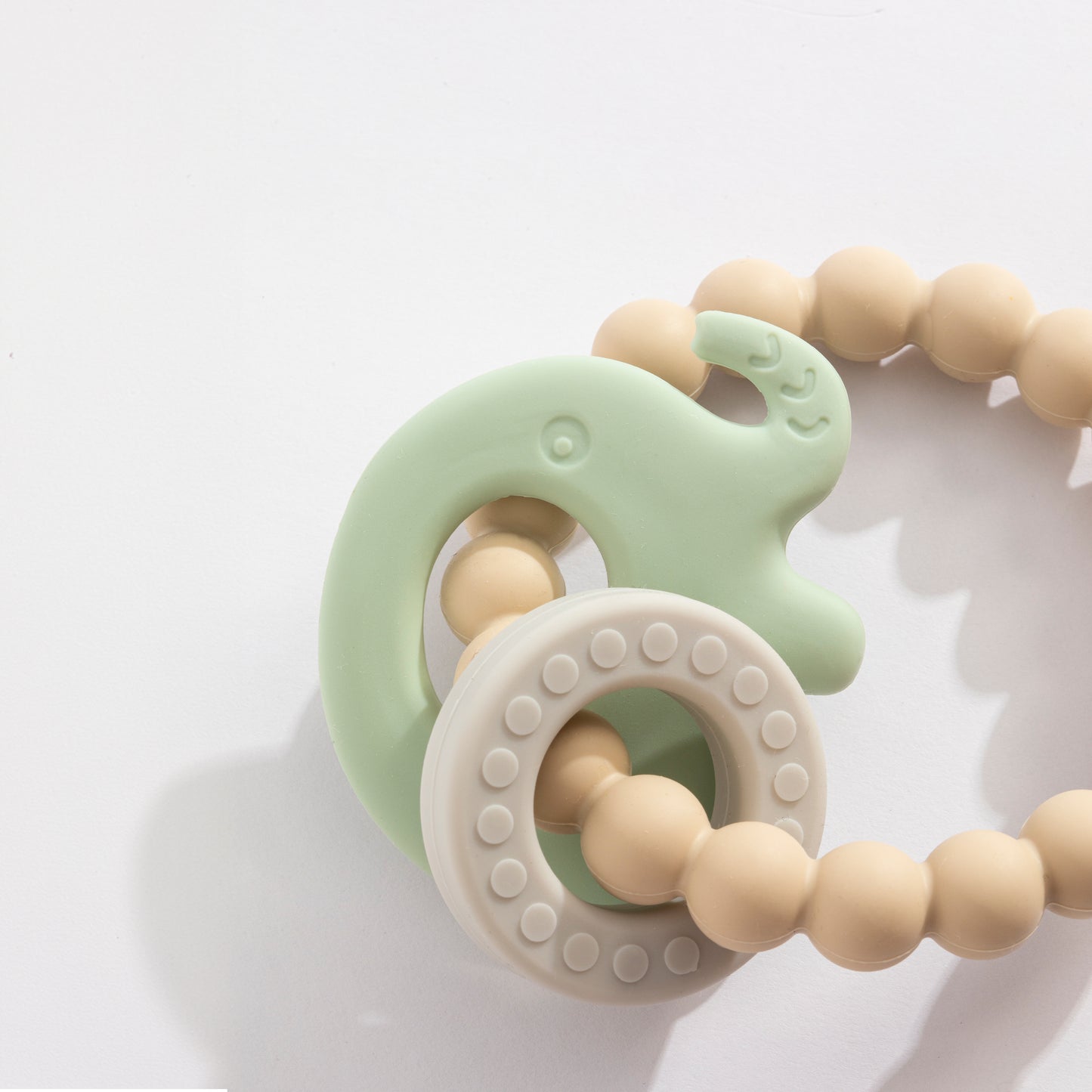 Silicone Elephant Teether- Light Sage