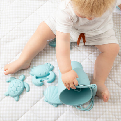 8pc Silicone Bucket Set - Light Blue