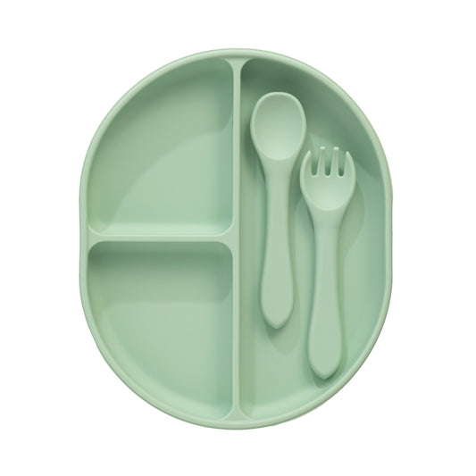 Silicone Feeding Set- Light Sage