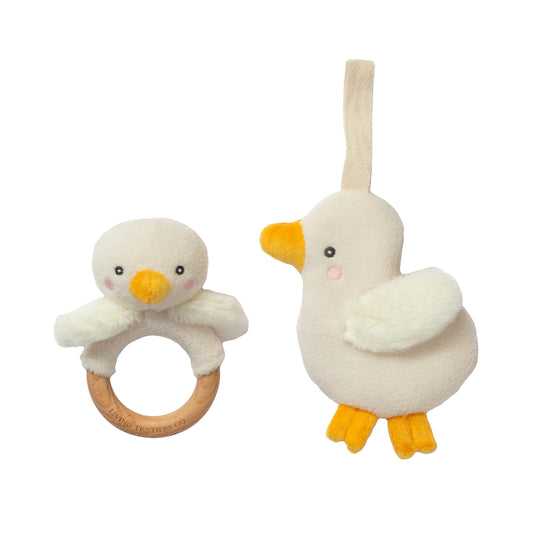 Teething Ring & Dummy Chain Gift Set - Goosey Goosey