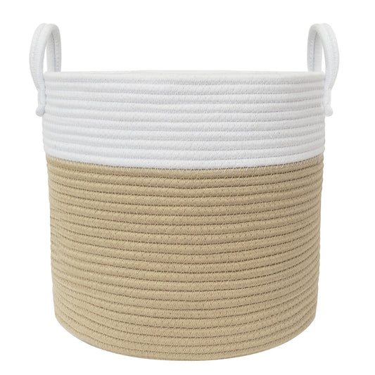 100% Cotton Rope Hamper Medium - Natural/White