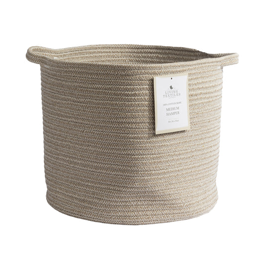 Medium 100% Cotton Rope Hamper - Natural