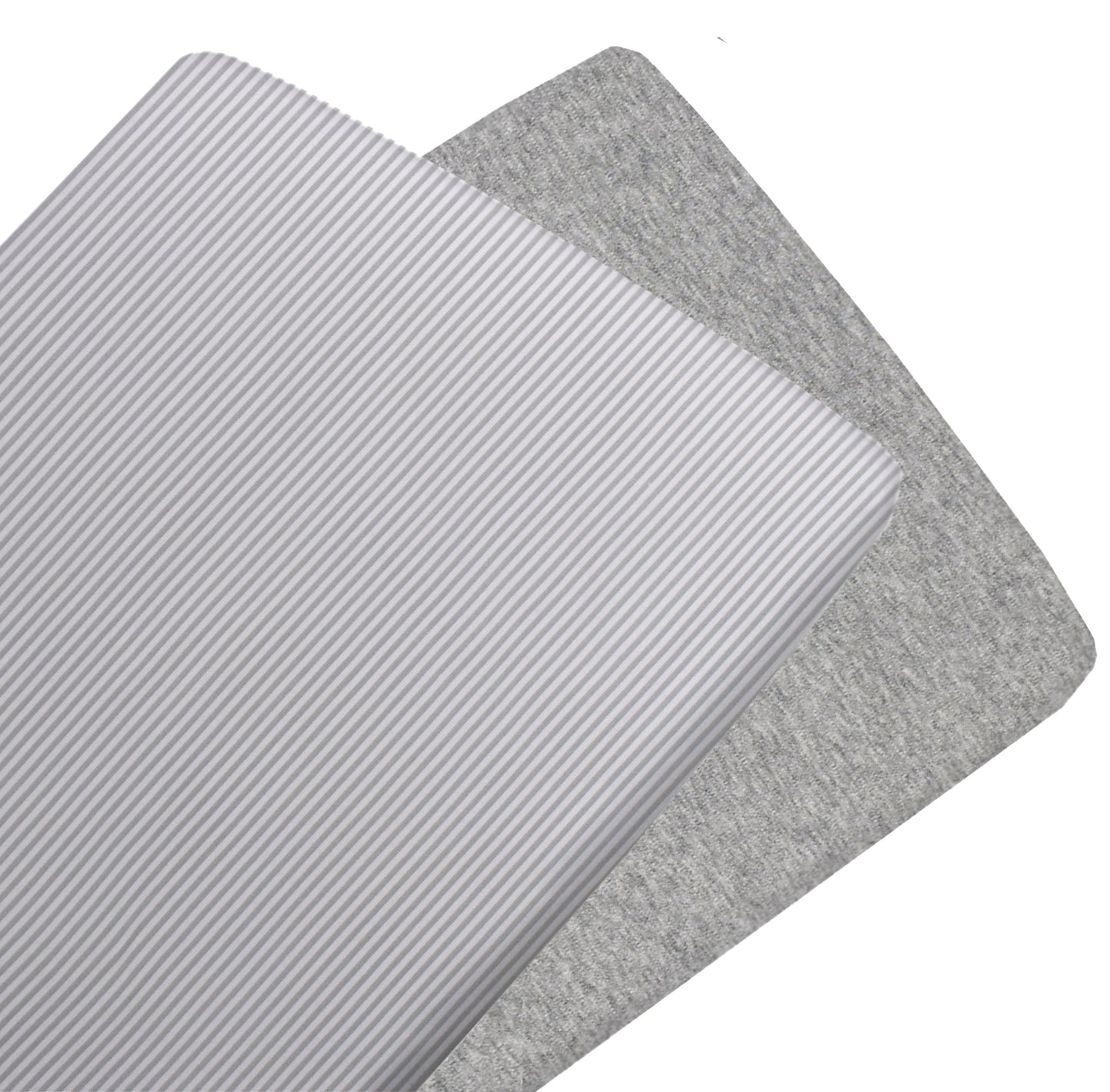 2-pack Jersey Cradle/Co-Sleeper Fitted Sheets - Grey Stripe/Melange