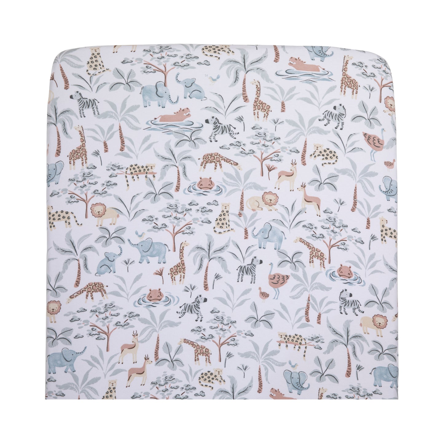 1 Pack Organic Jersey Cot Fitted Sheet - Wild Safari