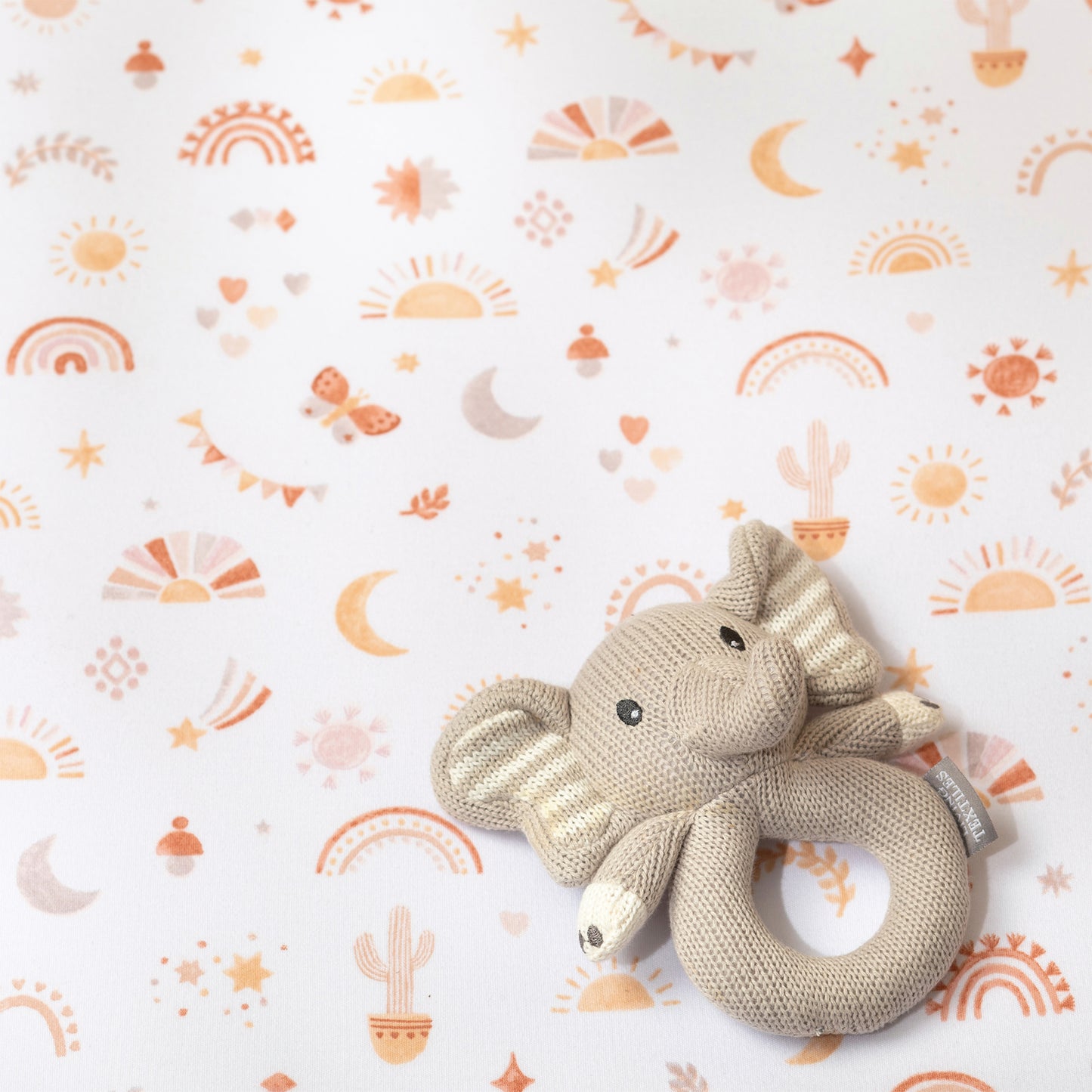 Mason the Elephant Knitted Rattle