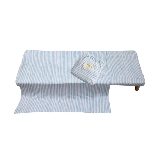 Stacking Bed Sheet Set - Blue Stripes