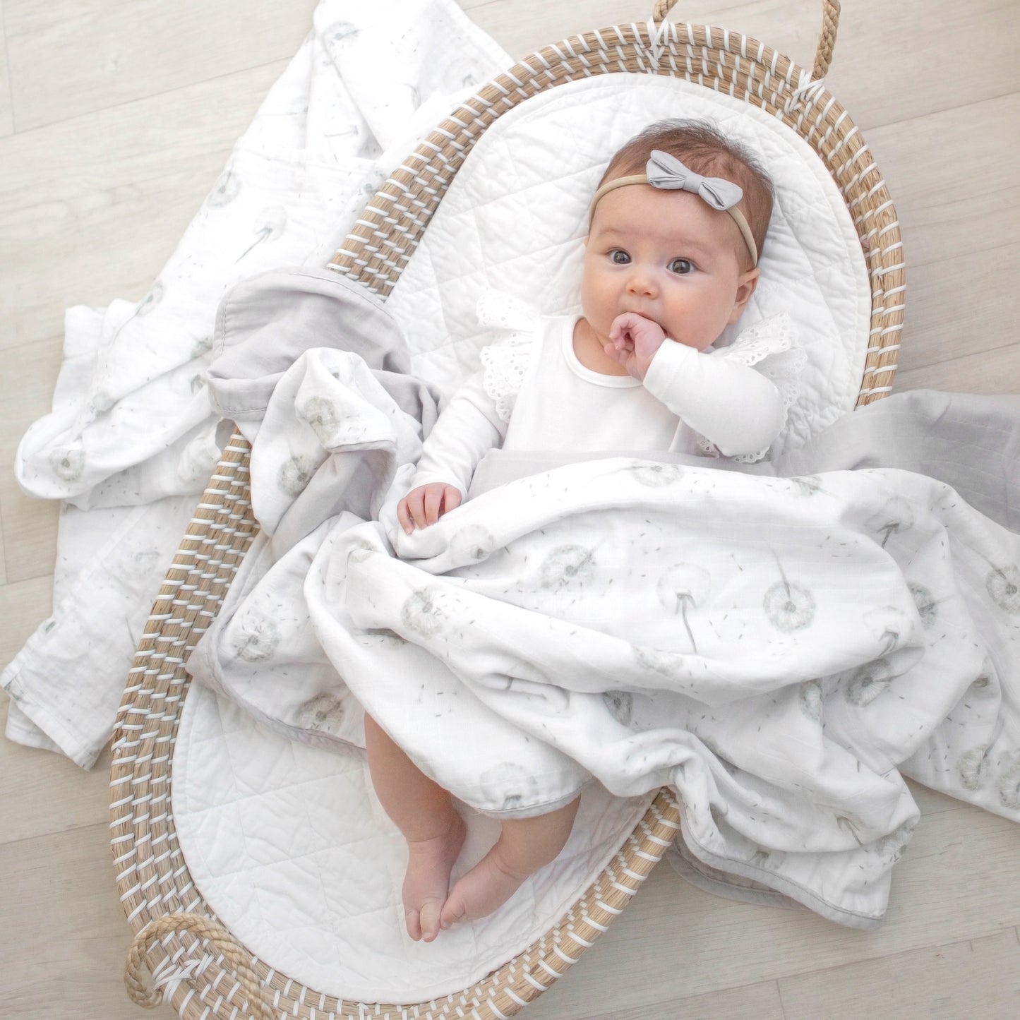 Organic Muslin Cot Blanket - Dandelion