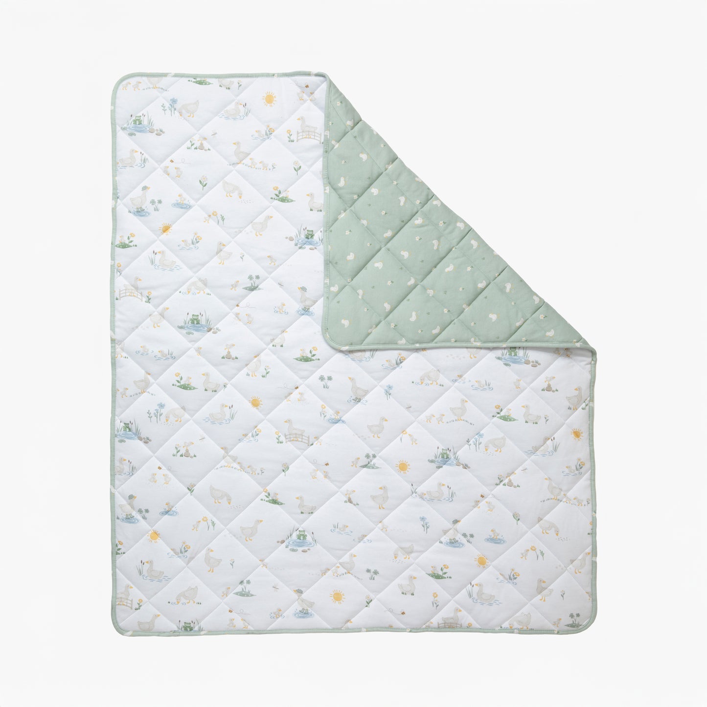 Reversible Organic Jersey Quilted Cot Comforter - Goosey Goosey