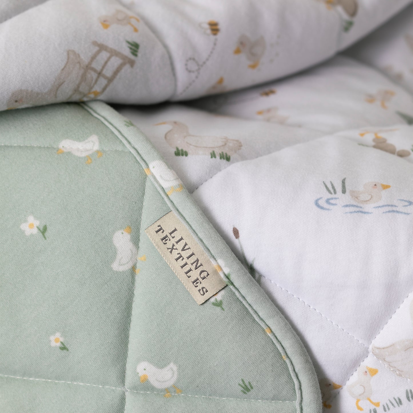 Reversible Organic Jersey Quilted Cot Comforter - Goosey Goosey