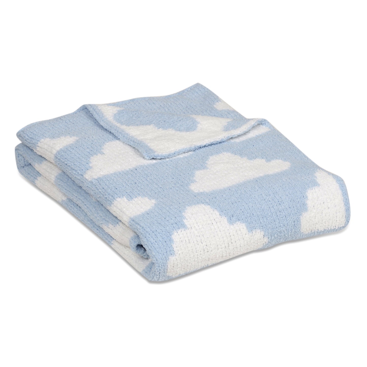 Chenille Blanket - Blue Clouds