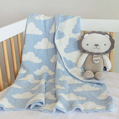 Chenille Blanket - Blue Clouds